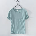 Camiseta casual ligera, transpirable y de cuello O, ajuste delgado Verde